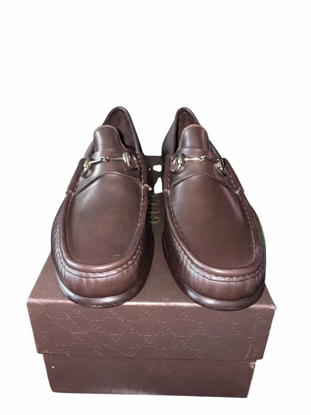 Gucci Classic Brown Leather Bit Loafers for Men size 12.5 D